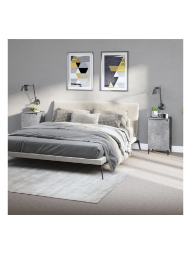 Sonata H Нощни шкафчета, 2 бр, бетонно сиво, 40x35x70см, инженерно дърво