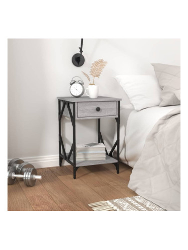 Sonata H Нощно шкафче, сив сонома, 40x42x60 см, инженерно дърво