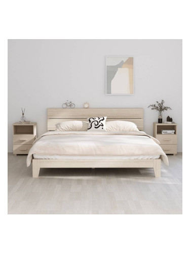 Sonata H Нощни шкафчета HAMAR 2 бр меденокафяви 40x35x62 см бор масив