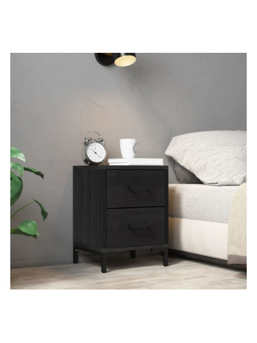 Sonata H Нощно шкафче, черно, 36x30x45 см, бор масив