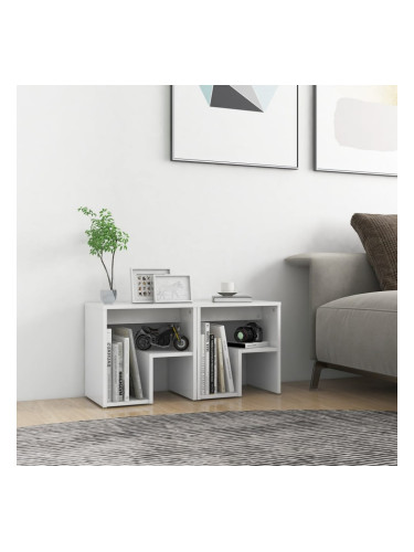 Sonata H Нощни шкафчета, 2 бр, бели, 40x30x40 см, инженерно дърво