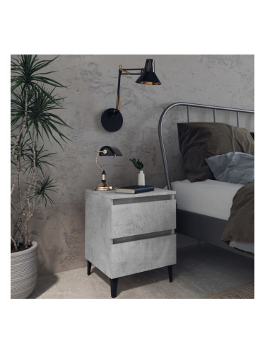 Sonata H Нощни шкафчета, 2 бр, бетонно сив, 40x35x50 см, инженерно дърво