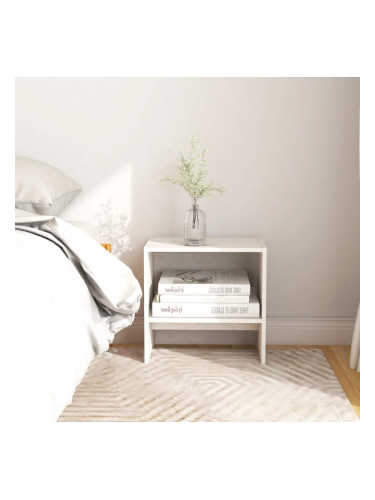 Sonata H Нощни шкафчета, 2 бр, бели, 40x30,5x40 см, бор масив