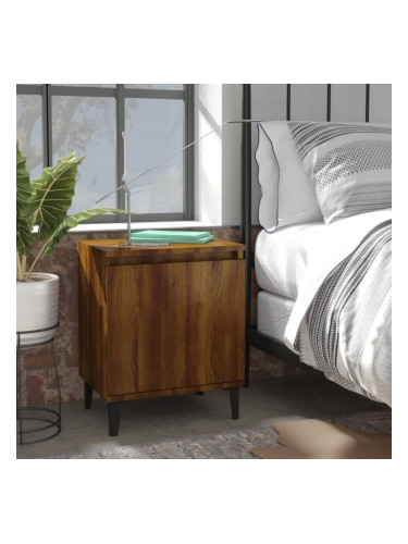 Sonata H Нощно шкафче с метални крака, кафяв дъб, 40x30x50 см