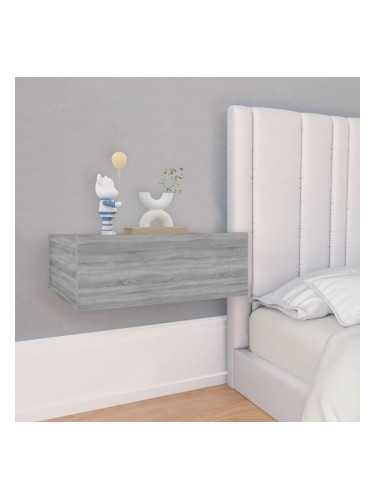 Sonata H Плаващи нощни шкафчета 2 бр сив сонома 40x30x15 см инж. дърво