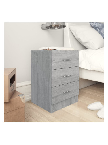 Sonata H Нощно шкафче, сив сонома, 38x35x56 см, инженерно дърво
