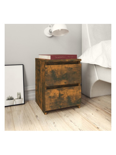 Sonata H Нощни шкафчета 2 бр опушен дъб 30x30x40 см инженерно дърво