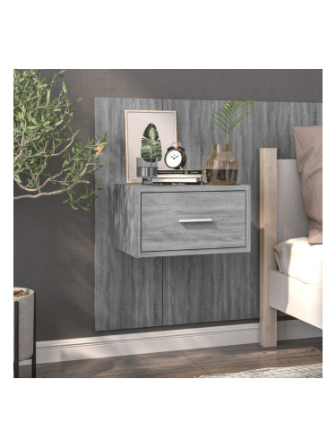 Sonata H Нощно шкафче за стенен монтаж, сив сонома