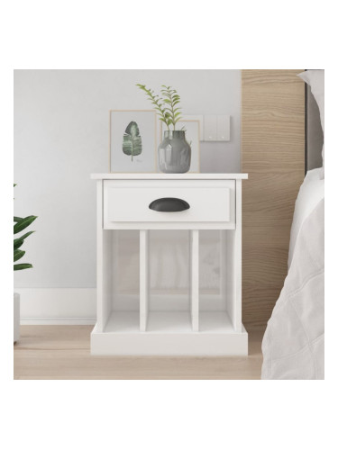 Sonata H Нощно шкафче, бял гланц, 43x36x50 см