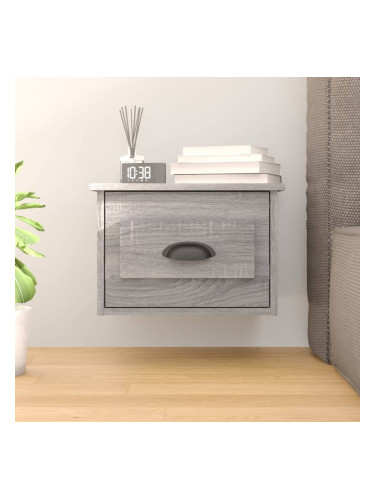 Sonata H Нощно шкафче за стенен монтаж, сив сонома, 41,5x36x28 см