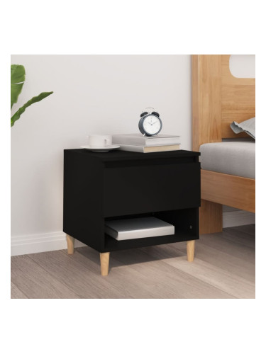 Sonata H Нощна масичка, черна, 50x46x50 см, инженерно дърво