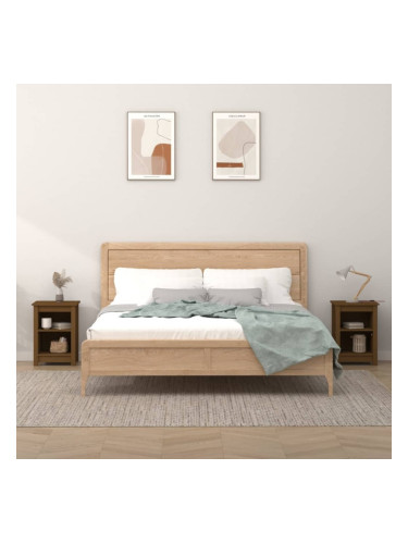 Sonata H Нощни шкафчета, 2 бр, меденокафяви, 40x35x55 см, бор масив