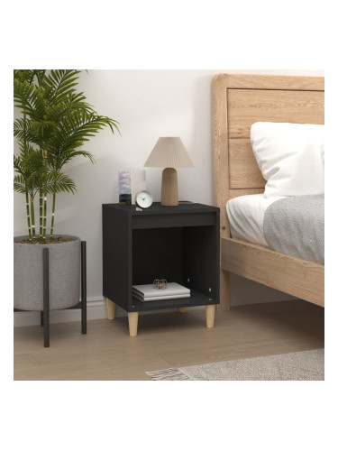 Sonata H Нощно шкафче, черно, 40x35x50 cm инженерно дърво