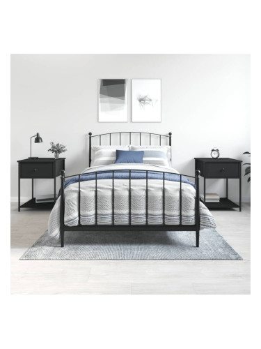 Sonata H Нощни масички, 2 бр, черни, 44x45x58 см, инженерно дърво