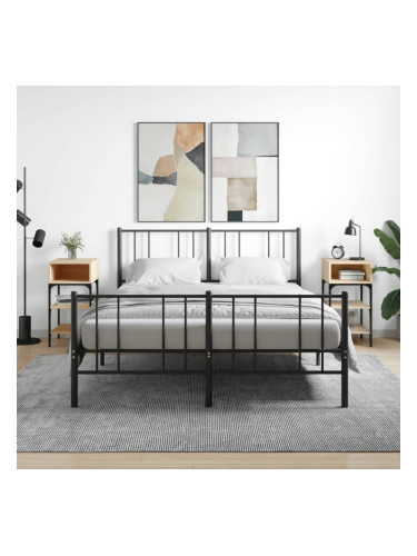 Sonata H Нощни масички, 2 бр, сонома дъб, 35x34,5x70 см, инженерно дърво