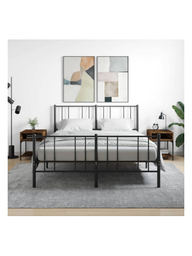 Sonata H Нощни масички, 2 бр, опушен дъб, 40x41x50 см, инженерно дърво