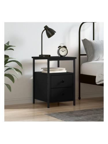 Sonata H Нощно шкафче, черно, 34x35,5x50 см, инженерно дърво