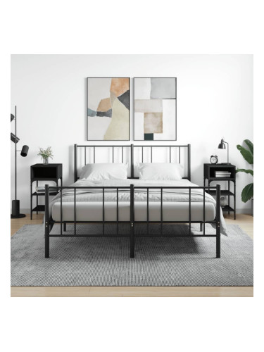 Sonata H Нощни масички, 2 бр, черни, 35x34,5x70 см, инженерно дърво