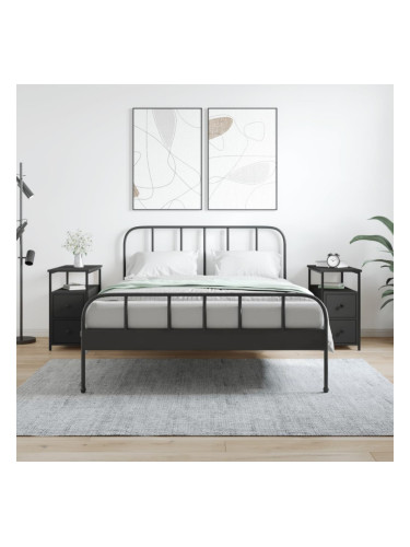 Sonata H Нощни шкафчета 2 бр черни 30x60x60 см инженерно дърво