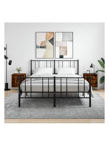 Sonata H Нощни шкафчета 2 бр опушен дъб 40x30x50 см инженерно дърво