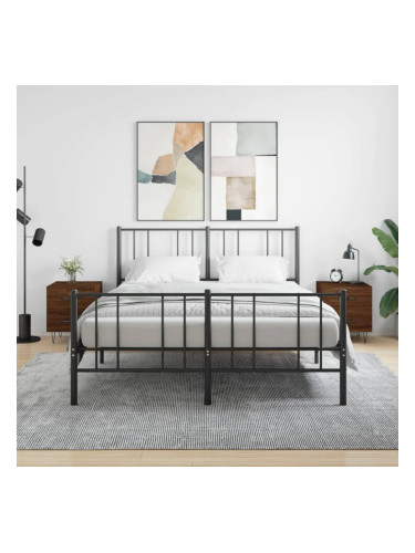 Sonata H Нощни шкафчета 2 бр кафяв дъб 40x35x47,5 см инженерно дърво