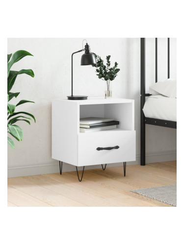 Sonata H Нощно шкафче, бяло, 40x35x47,5 см, инженерно дърво