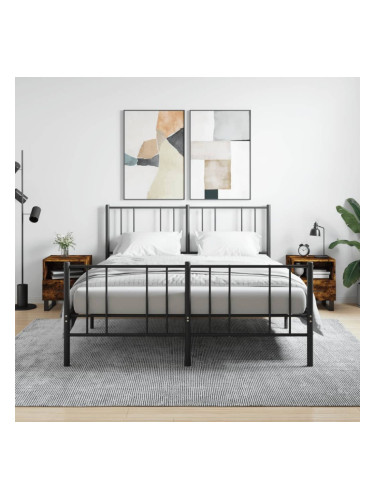 Sonata H Нощни шкафчета 2 бр опушен дъб 40x35x47,5 см инженерно дърво