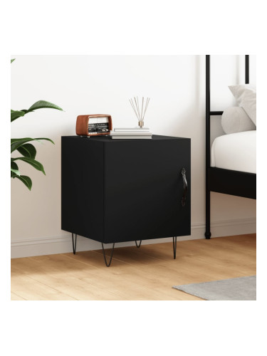 Sonata H Нощно шкафче, черно, 40x40x50 см, инженерно дърво