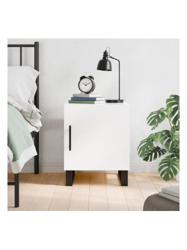 Sonata H Нощно шкафче, бял гланц, 40x40x50 см, инженерно дърво