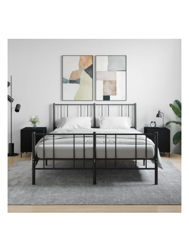 Sonata H Нощни шкафчета 2 бр черни 40x40x50 см инженерно дърво