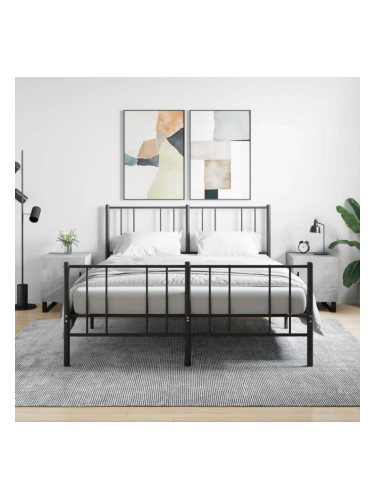 Sonata H Нощни шкафчета 2 бр бетонно сиво 40x40x50 см инженерно дърво