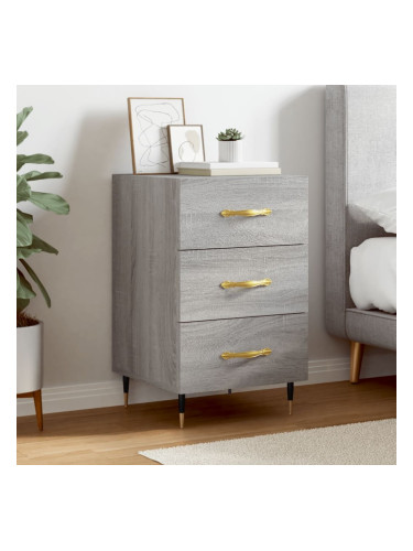 Sonata H Нощно шкафче, сив сонома, 40x40x66 см, инженерно дърво