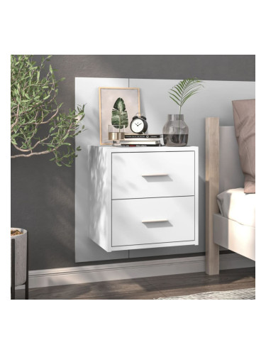 Sonata H Нощно шкафче за стенен монтаж, бял гланц