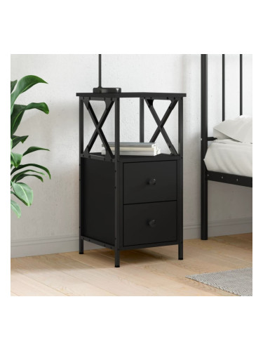 Sonata H Нощно шкафче, черно, 34x35,5x70 см, инженерно дърво