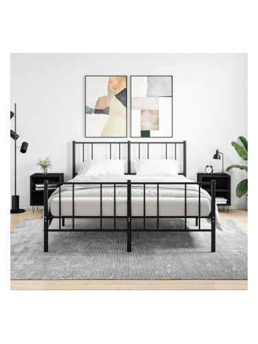 Sonata H Нощни шкафчета 2 бр черни 40x30x50 см инженерно дърво