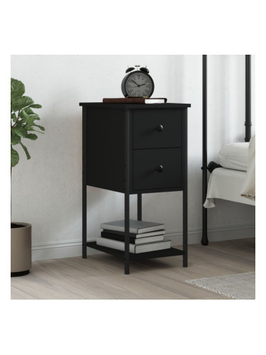 Sonata H Нощно шкафче, черно, 32x42x70 см, инженерно дърво