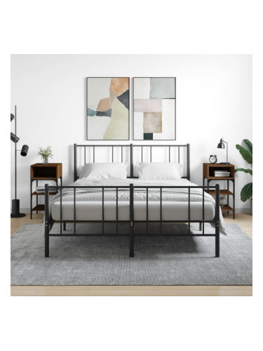 Sonata H Нощни масички, 2 бр, кафяв дъб, 35x34,5x70 см, инженерно дърво