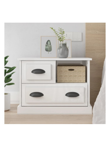 Sonata H Нощно шкафче, бял гланц, 60x39x45 см