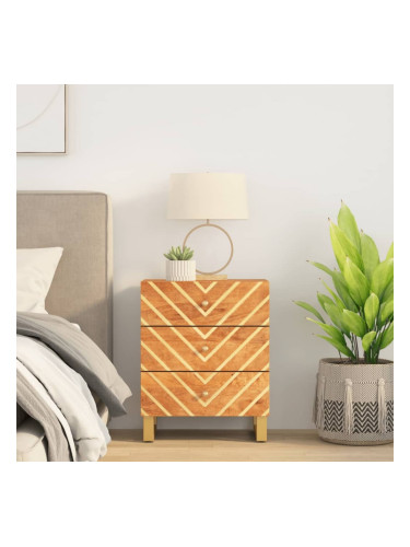 Sonata H Нощно шкафче, кафяво и черно, 50x33x60 см, мангово дърво масив