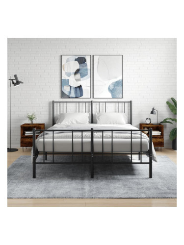 Sonata H Нощни шкафчета, 2 бр, опушен дъб, 40x35x50 см, инженерно дърво