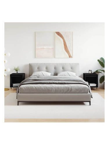 Sonata H Нощни шкафчета, 2 бр, черни, 40x35x50 см, инженерно дърво