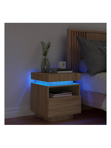 Sonata H Нощно шкафче с LED осветление, дъб сонома, 40x39x48,5 см
