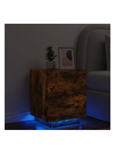 Sonata H Нощно шкафче с LED осветление, опушен дъб, инженерно дърво