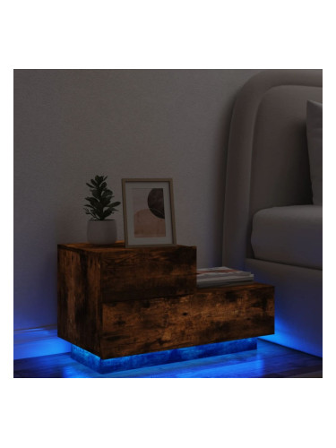 Sonata H Нощно шкафче с LED осветление, опушен дъб, 70x36x40,5 см