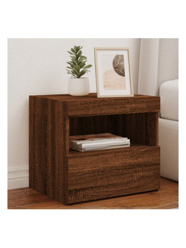 Sonata H Нощни шкафчета с LED осветление, 2 бр, кафяв дъб, 50x40x45 см