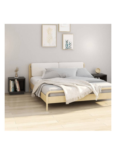 Sonata H Нощни шкафчета, 2 бр, сиви, 40x30x40 см, борово дърво масив