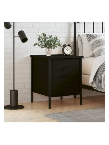 Sonata H Нощно шкафче, черно, 40x42x50 см, инженерно дърво