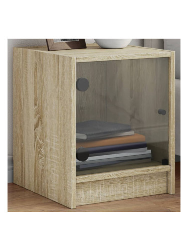 Sonata H Нощни шкафчета със стъклени врати 2 бр дъб сонома 35x37x42 см