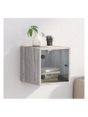 Sonata H Нощно шкафче със стъклена врата сив сонома 35x37x35 см