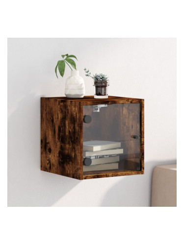 Sonata H Нощно шкафче със стъклена врата опушен дъб 35x37x35 см